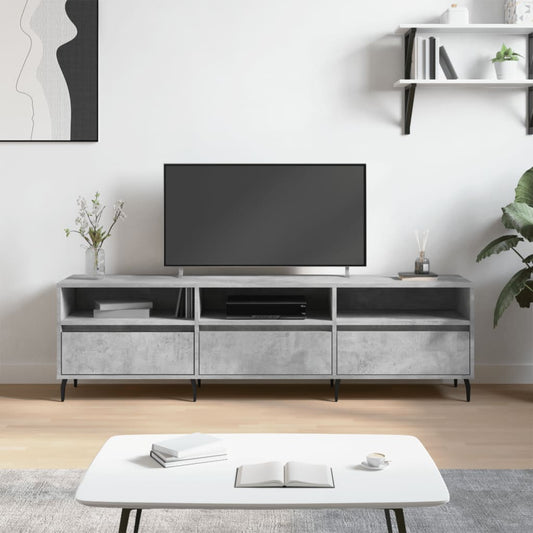 Mobile TV Grigio Cemento 150x30x44,5 cm Legno Multistrato - homemem39