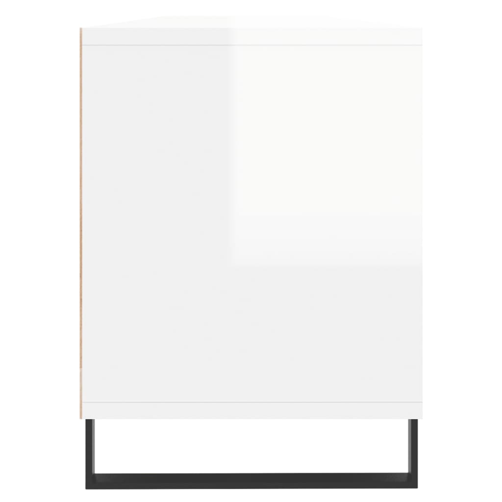 Mobile Porta TV Bianco Lucido 150x30x44,5 cm Legno Multistrato - homemem39