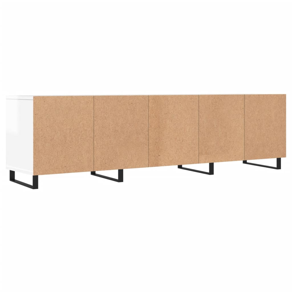 Mobile Porta TV Bianco Lucido 150x30x44,5 cm Legno Multistrato - homemem39