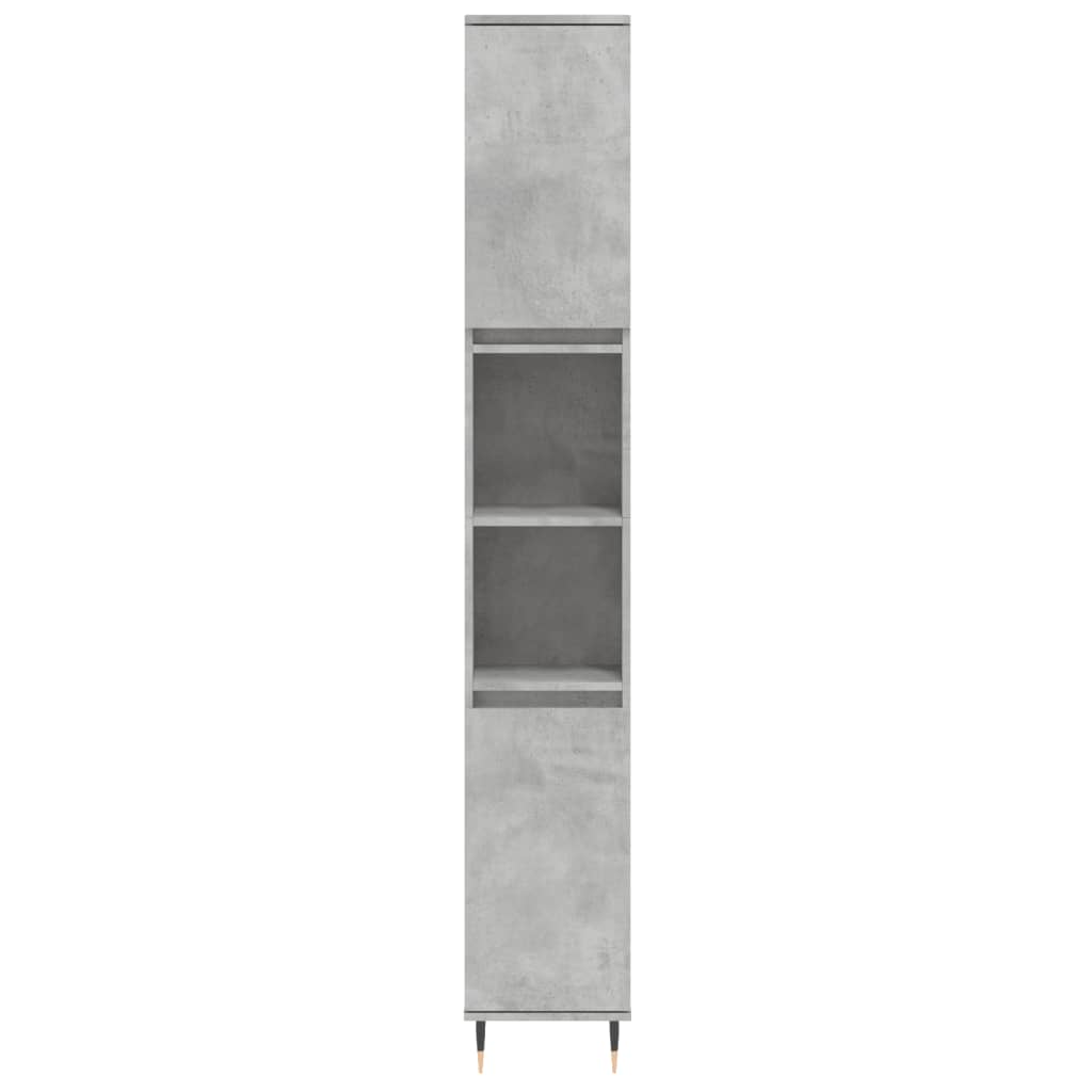 Armadietto Bagno Grigio Cemento 30x30x190 cm Legno Multistrato - homemem39