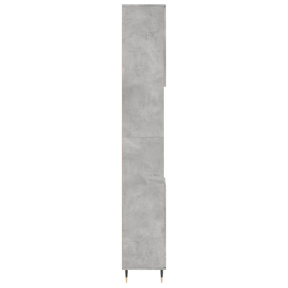 Armadietto Bagno Grigio Cemento 30x30x190 cm Legno Multistrato - homemem39