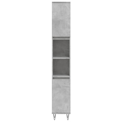 Armadietto Bagno Grigio Cemento 30x30x190 cm Legno Multistrato - homemem39