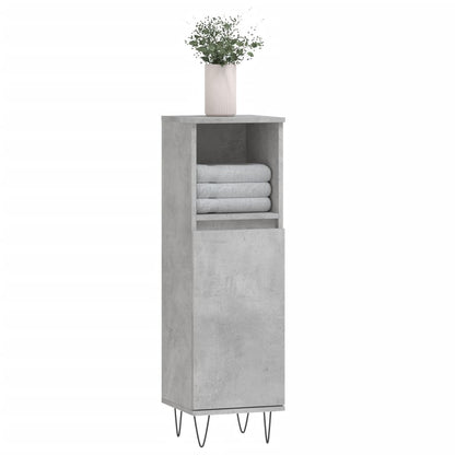 Armadietto Bagno Grigio Cemento 30x30x100 cm Legno Multistrato - homemem39