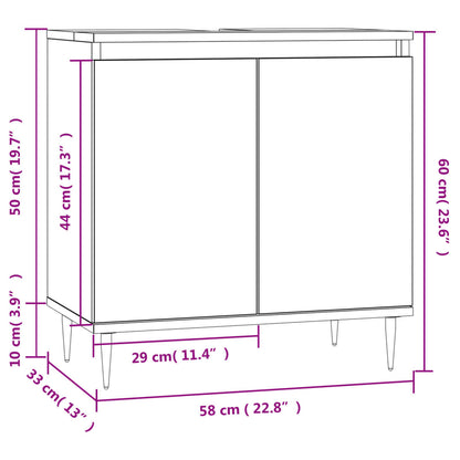 Mobile da Bagno Bianco 58x33x60 cm in Legno Multistrato - homemem39