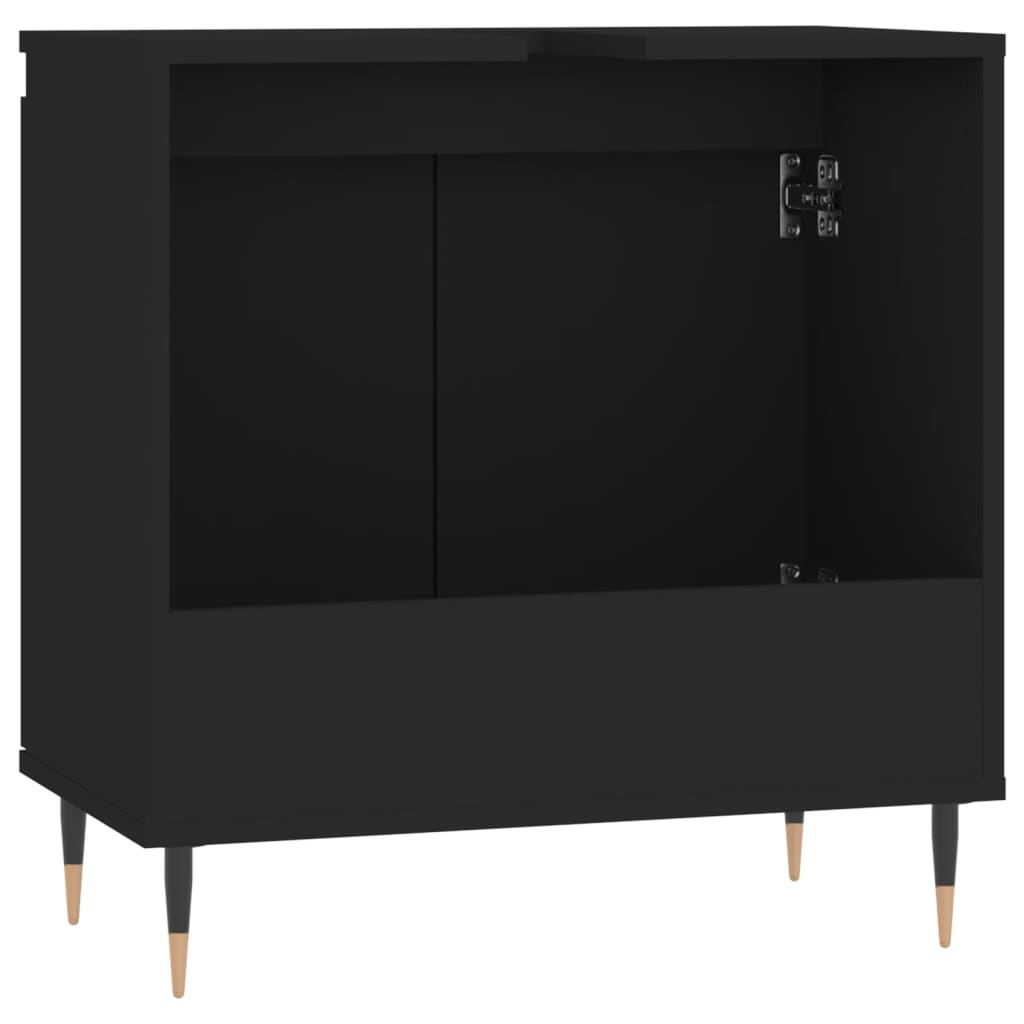 Mobile da Bagno Nero 58x33x60 cm in Legno Multistrato - homemem39