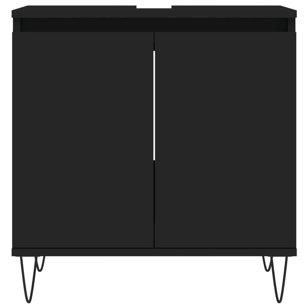 Mobile da Bagno Nero 58x33x60 cm in Legno Multistrato - homemem39