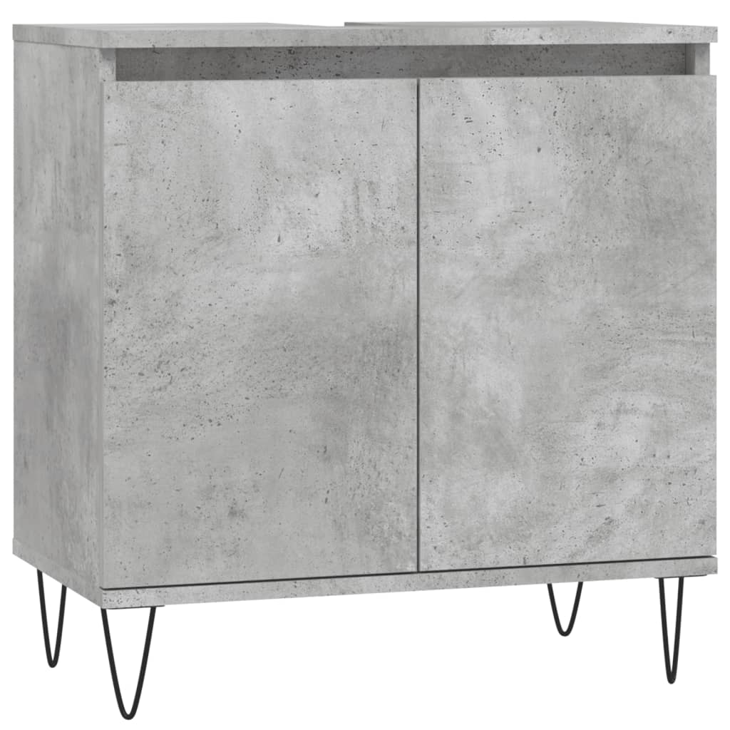 Armadietto da Bagno Grigio Cemento 58x33x60cm Legno Multistrato - homemem39