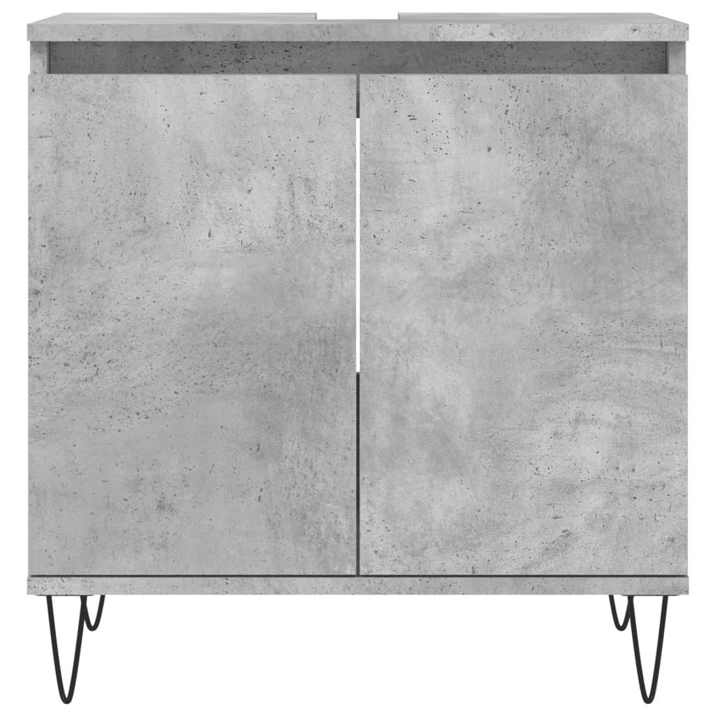 Armadietto da Bagno Grigio Cemento 58x33x60cm Legno Multistrato - homemem39