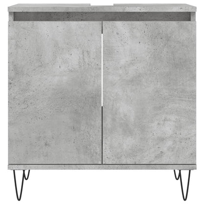 Armadietto da Bagno Grigio Cemento 58x33x60cm Legno Multistrato - homemem39