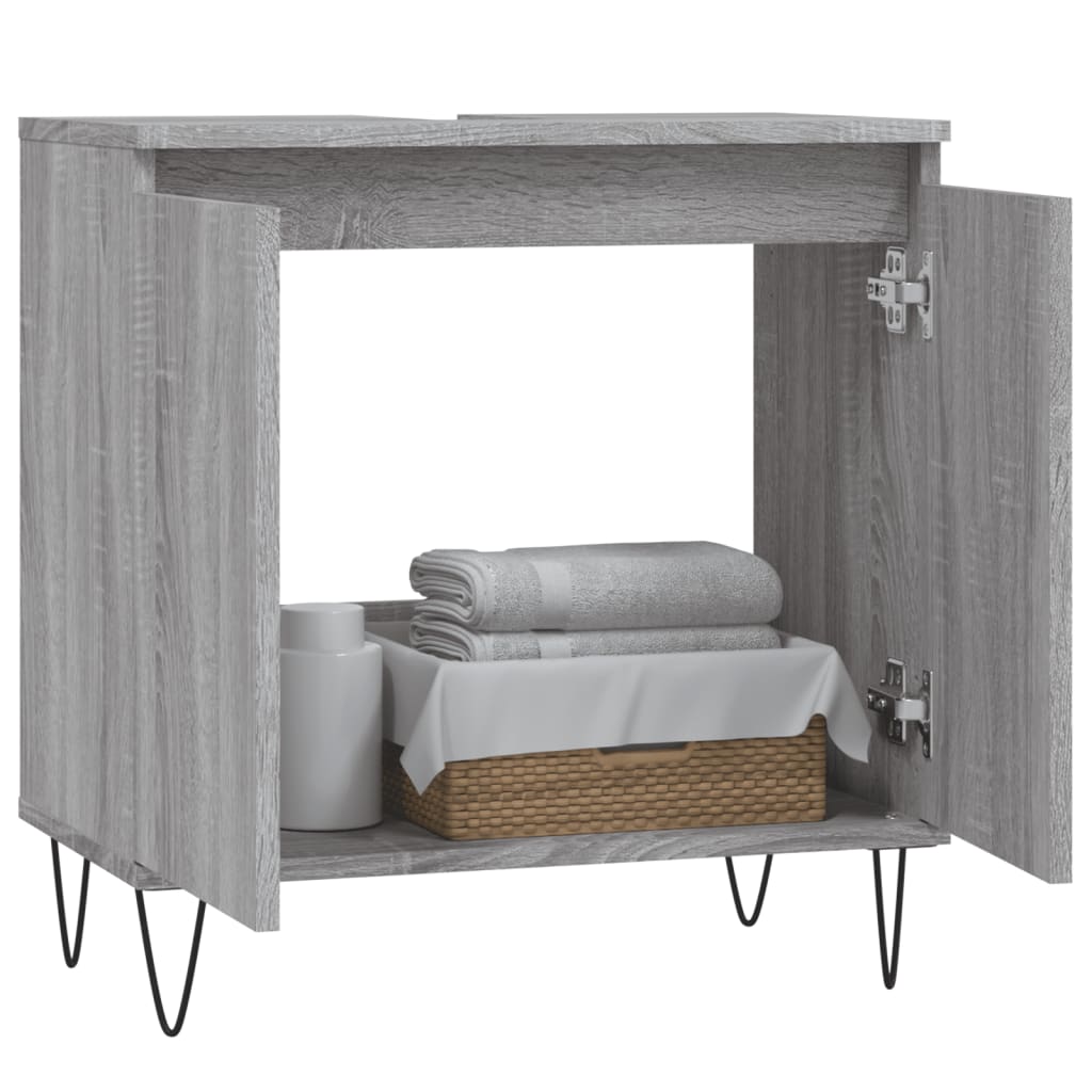 Mobile da Bagno Grigio Sonoma 58x33x60 cm in Legno Multistrato - homemem39