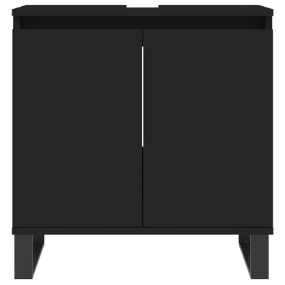 Mobile da Bagno Nero 58x33x60 cm in Legno Multistrato - homemem39