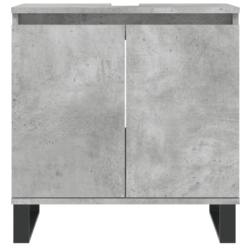 Armadietto da Bagno Grigio Cemento 58x33x60cm Legno Multistrato - homemem39