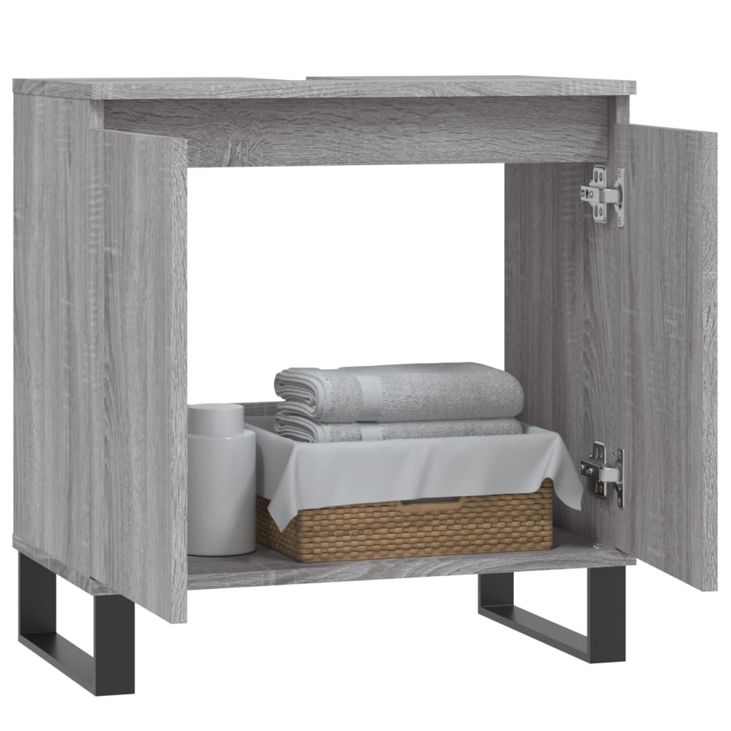 Mobile da Bagno Grigio Sonoma 58x33x60 cm in Legno Multistrato - homemem39