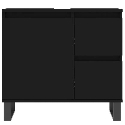 Armadietto da Bagno Nero 65x33x60 cm in Legno Multistrato - homemem39