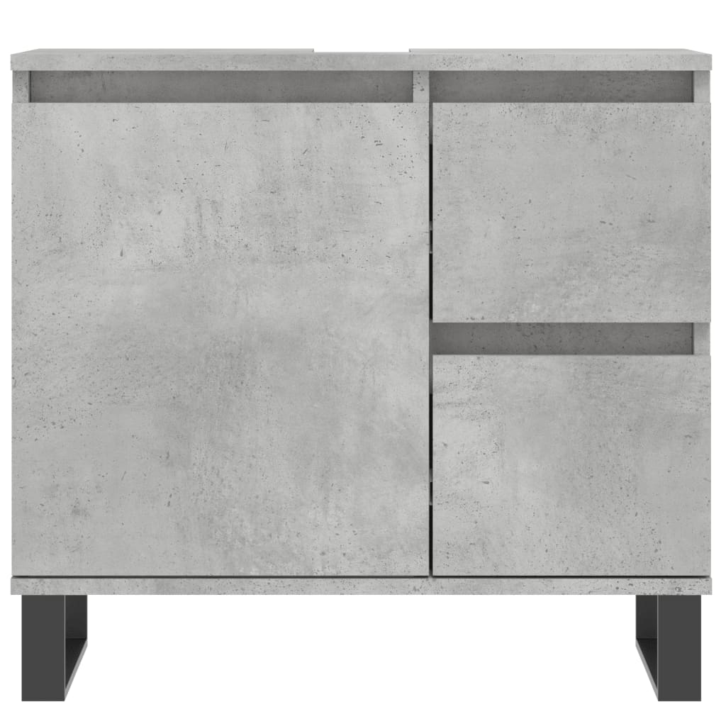 Armadietto da Bagno Grigio Cemento 65x33x60cm Legno Multistrato - homemem39