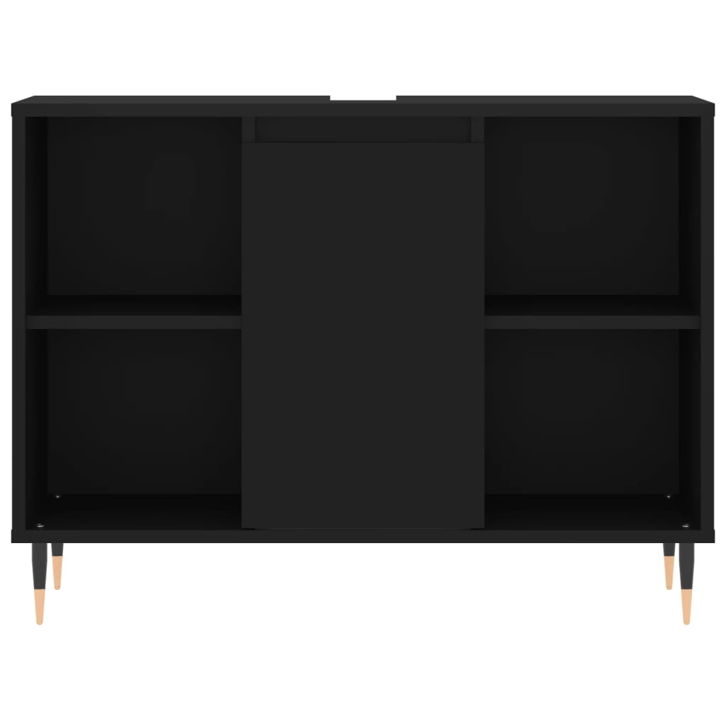 Mobile da Bagno Nero 80x33x60 cm in Legno Multistrato - homemem39