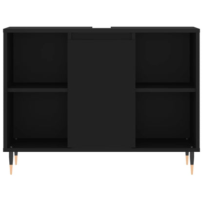 Mobile da Bagno Nero 80x33x60 cm in Legno Multistrato - homemem39