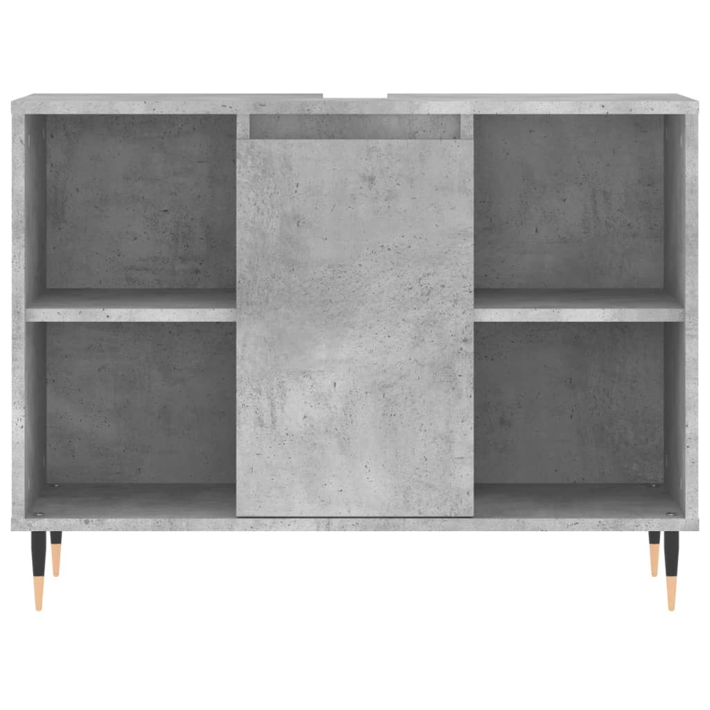 Armadietto da Bagno Grigio Cemento 80x33x60cm Legno Multistrato - homemem39