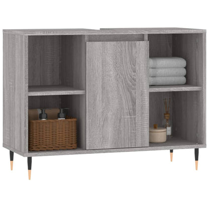 Mobile da Bagno Grigio Sonoma 80x33x60 cm in Legno Multistrato - homemem39