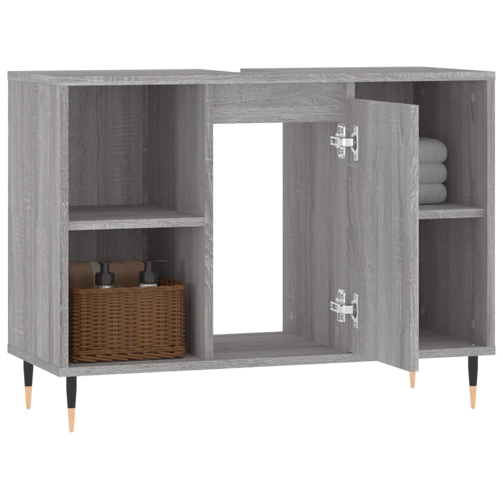 Mobile da Bagno Grigio Sonoma 80x33x60 cm in Legno Multistrato - homemem39