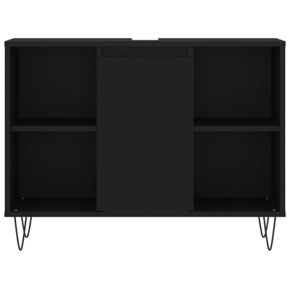 Mobile da Bagno Nero 80x33x60 cm in Legno Multistrato - homemem39