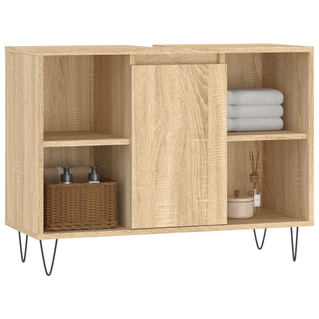 Mobile da Bagno Rovere Sonoma 80x33x60 cm in Legno Multistrato - homemem39