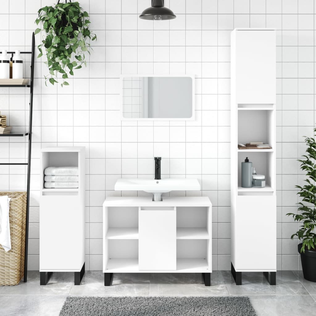 Mobile da Bagno Bianco 80x33x60 cm in Legno Multistrato - homemem39