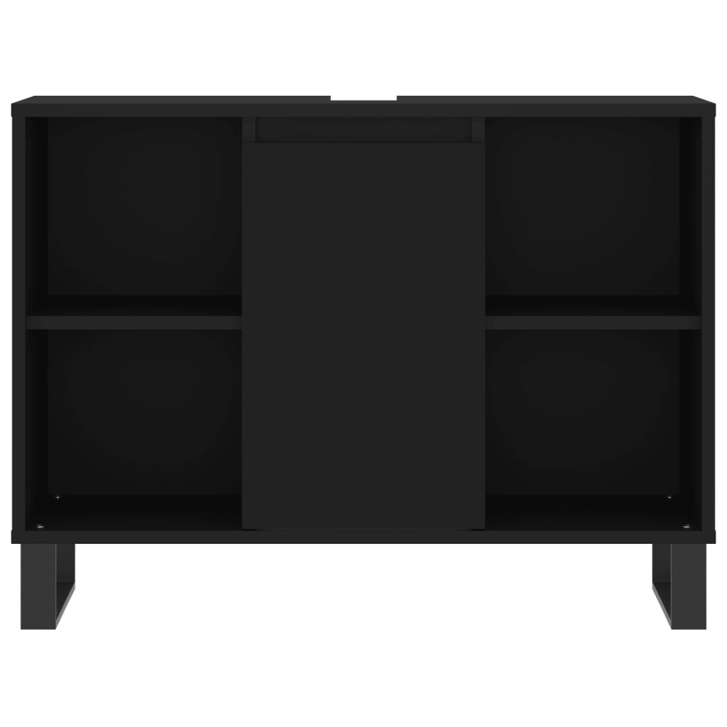 Mobile da Bagno Nero 80x33x60 cm in Legno Multistrato - homemem39