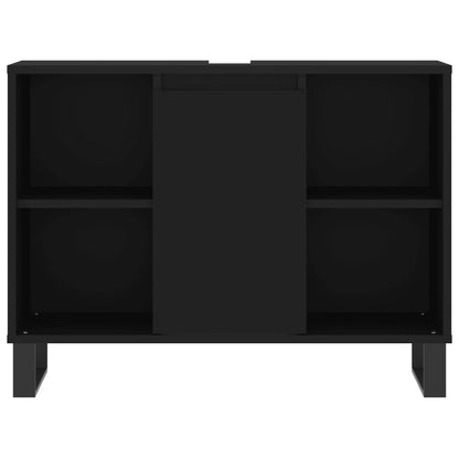 Mobile da Bagno Nero 80x33x60 cm in Legno Multistrato - homemem39