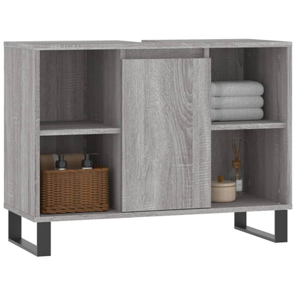 Mobile da Bagno Grigio Sonoma 80x33x60 cm in Legno Multistrato - homemem39