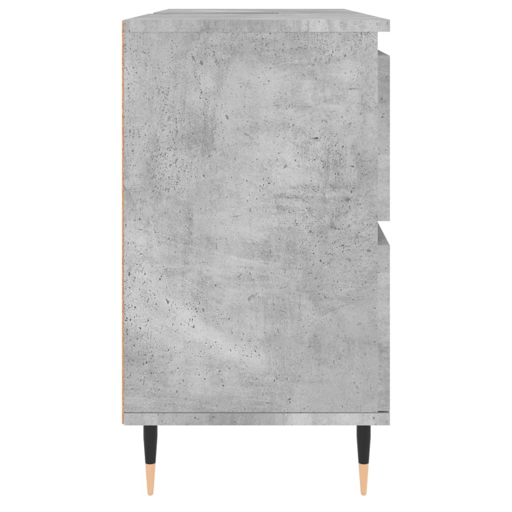 Armadietto da Bagno Grigio Cemento 80x33x60cm Legno Multistrato - homemem39