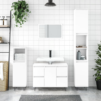 Mobile da Bagno Bianco 80x33x60 cm in Legno Multistrato - homemem39