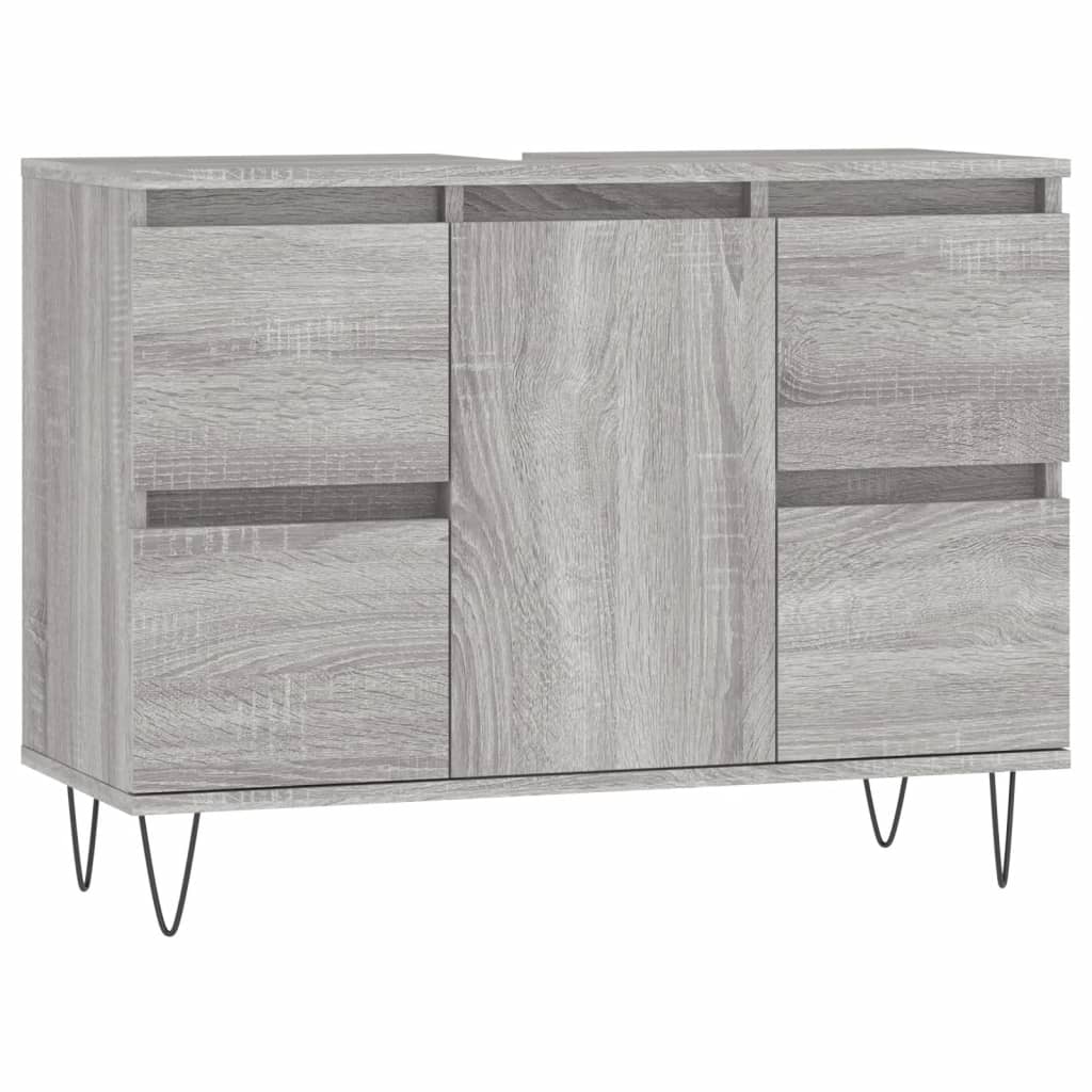 Mobile da Bagno Grigio Sonoma 80x33x60 cm in Legno Multistrato - homemem39