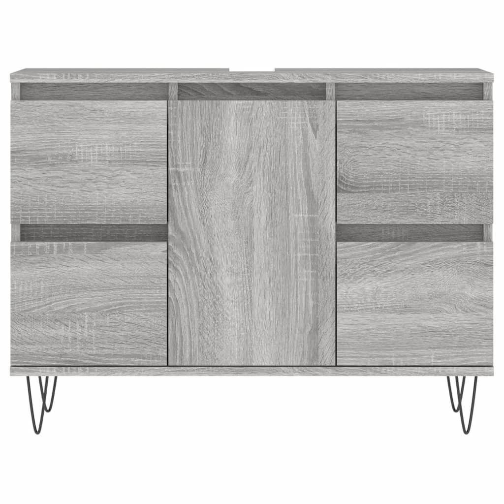 Mobile da Bagno Grigio Sonoma 80x33x60 cm in Legno Multistrato - homemem39