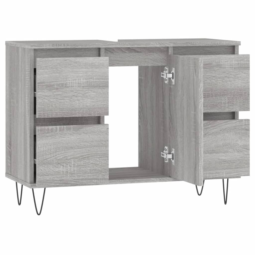 Mobile da Bagno Grigio Sonoma 80x33x60 cm in Legno Multistrato - homemem39