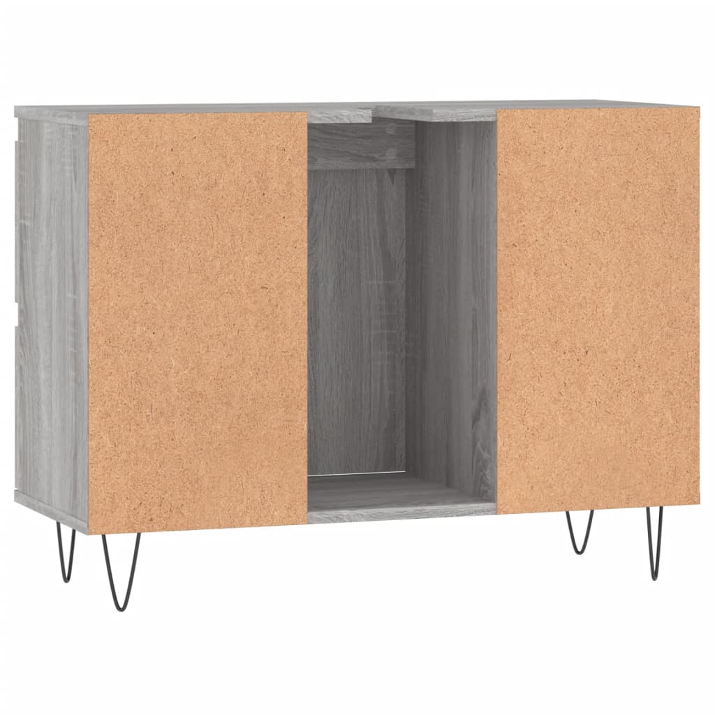 Mobile da Bagno Grigio Sonoma 80x33x60 cm in Legno Multistrato - homemem39