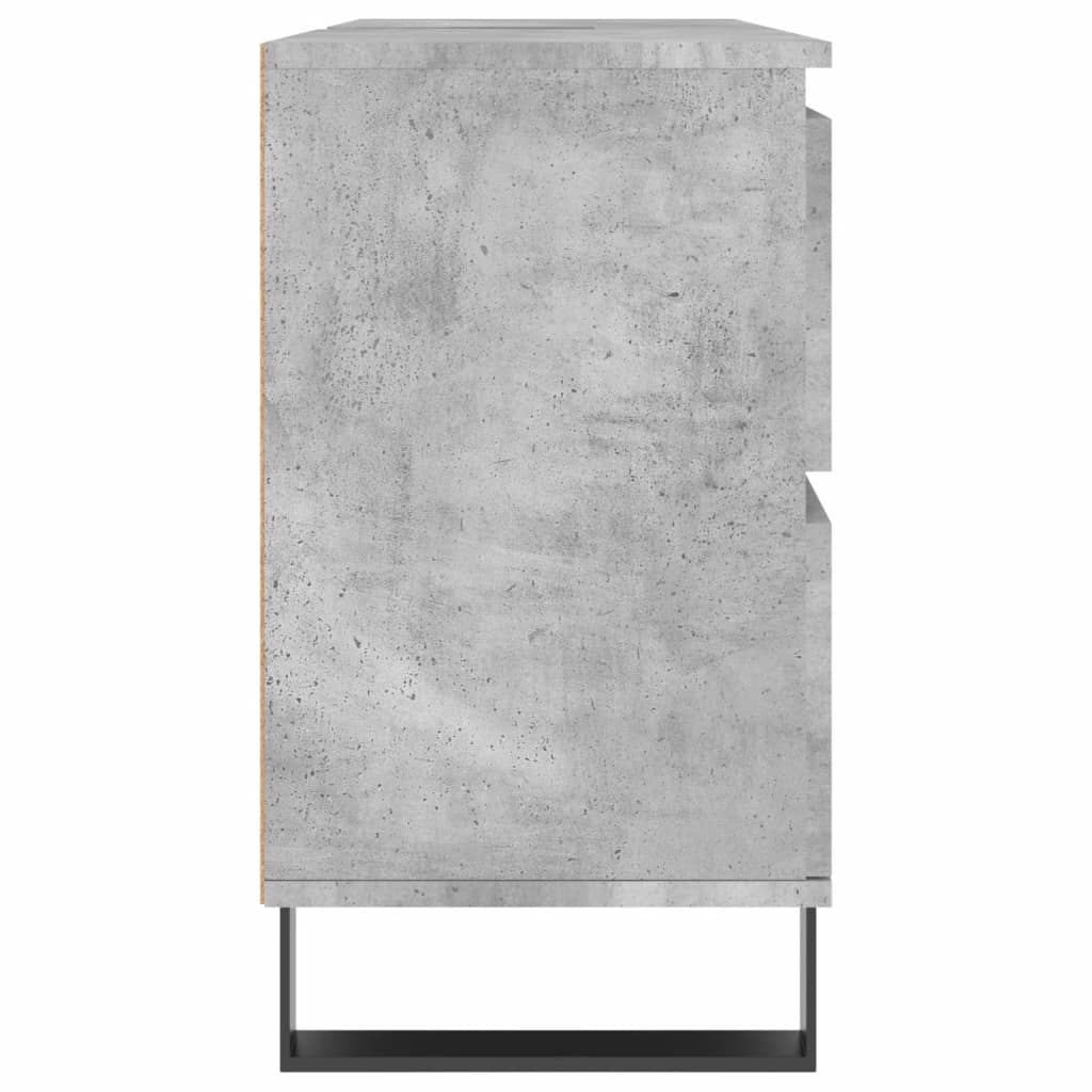 Armadietto da Bagno Grigio Cemento 80x33x60cm Legno Multistrato - homemem39