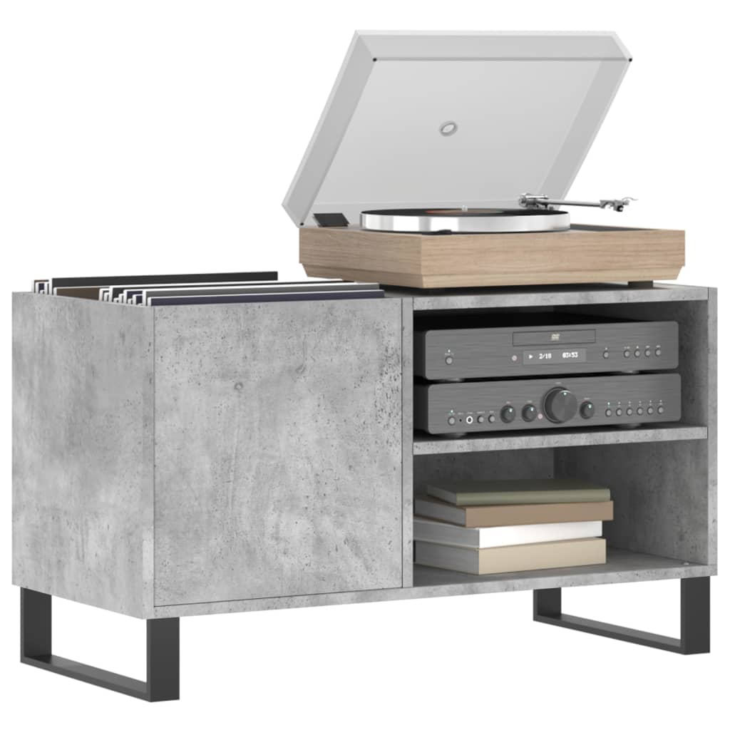 Mobile Porta Dischi Grigio Cemento 85x38x48cm Legno Multistrato - homemem39