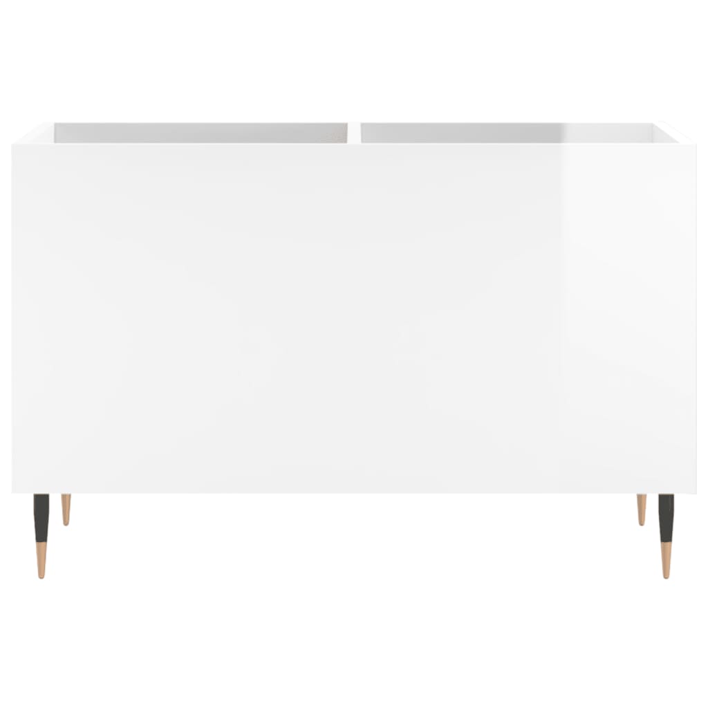 Mobile Porta Dischi Bianco Lucido 74,5x38x48 Legno Multistrato - homemem39