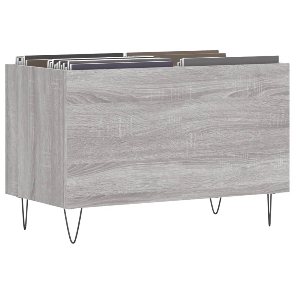 Mobile Porta Dischi Grigio Sonoma 74,5x38x48 Legno Multistrato - homemem39