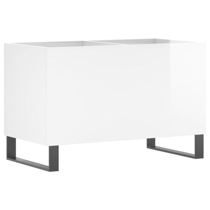 Mobile Porta Dischi Bianco Lucido 74,5x38x48 Legno Multistrato - homemem39