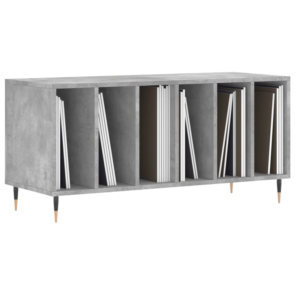 Mobile Porta Dischi Grigio Cemento 100x38x48 Legno Multistrato - homemem39