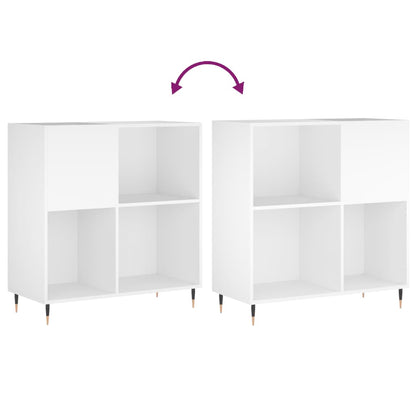 Mobile Porta Dischi Bianco 84,5x38x89 cm in Legno Multistrato - homemem39