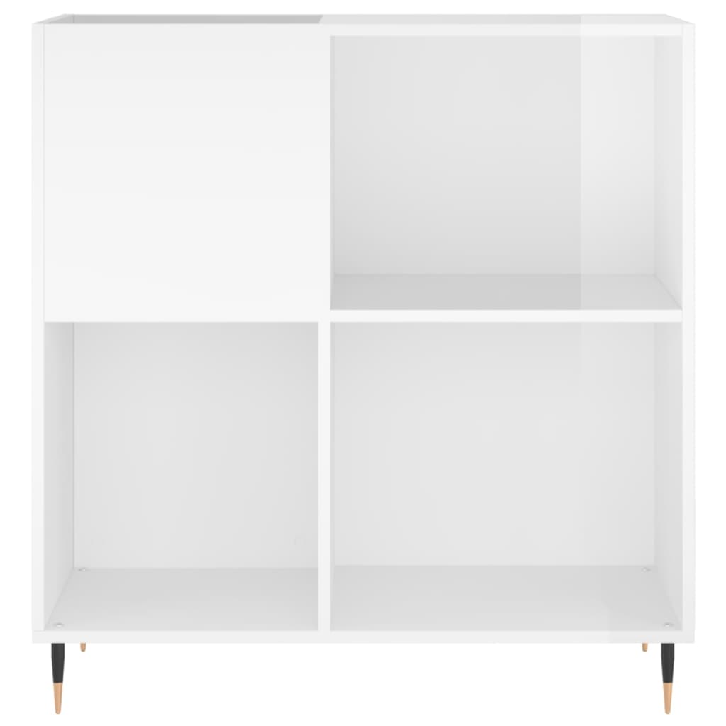 Mobile Porta Dischi Bianco Lucido 84,5x38x89 Legno Multistrato - homemem39