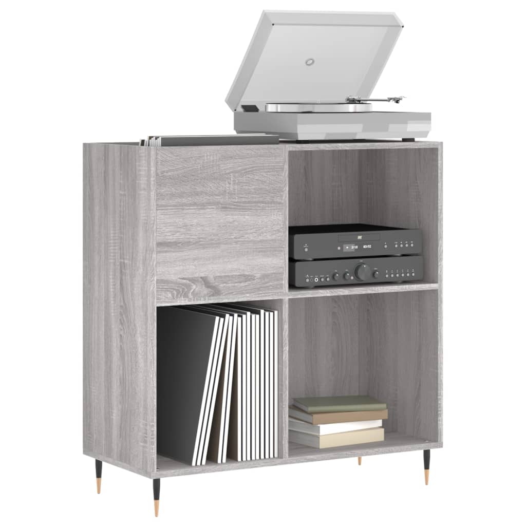 Mobile Porta Dischi Grigio Sonoma 84,5x38x89 Legno Multistrato - homemem39