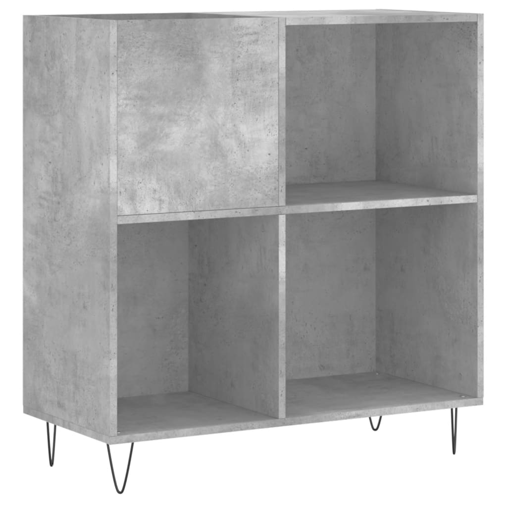 Mobile Porta Dischi Grigio Cemento 84,5x38x89 Legno Multistrato - homemem39