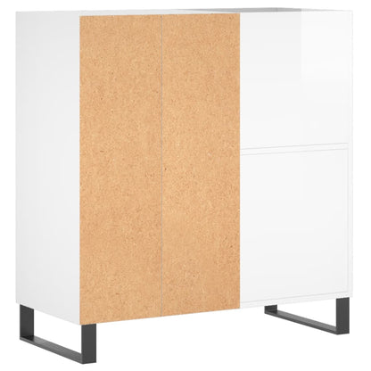 Mobile Porta Dischi Bianco Lucido 84,5x38x89 Legno Multistrato - homemem39