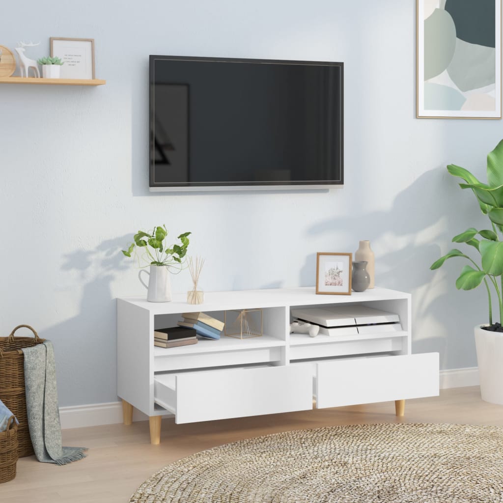 Mobile Porta TV Bianco 100x34,5x44,5 cm in Legno Multistrato - homemem39