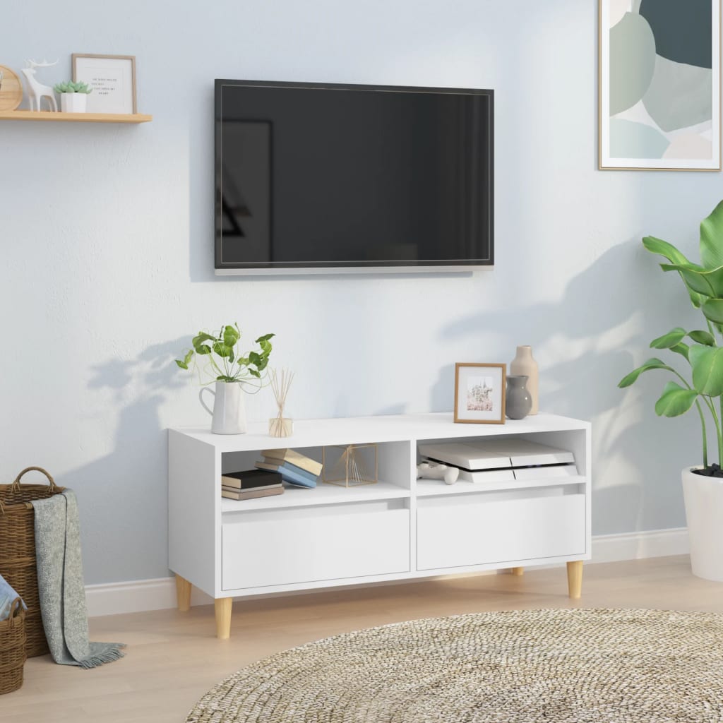 Mobile Porta TV Bianco 100x34,5x44,5 cm in Legno Multistrato - homemem39