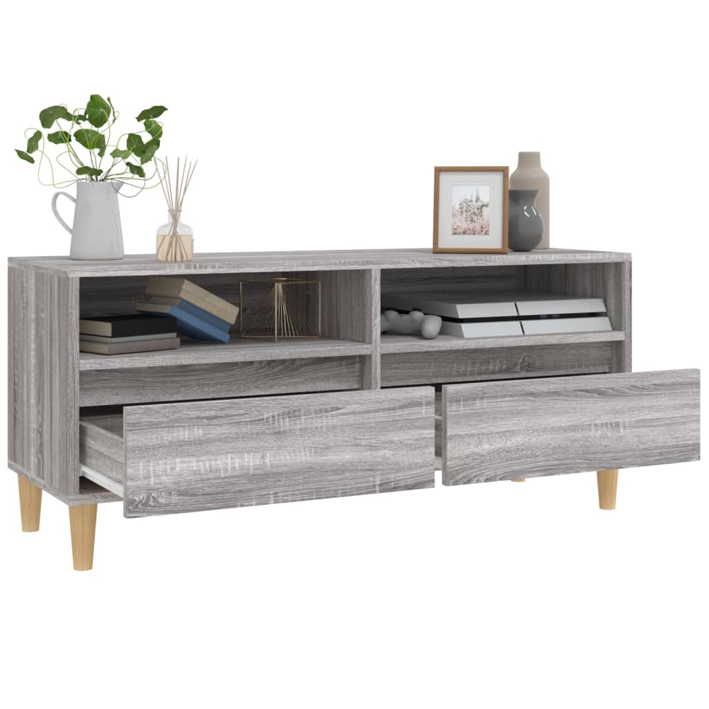 Mobile Porta TV Grigio Sonoma 100x34,5x44,5cm Legno Multistrato - homemem39